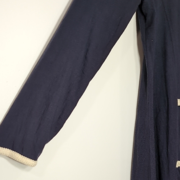 JYBY | 100% Cotton Long Sleeve Navy Blue Mini Dress Crew Neck Size L - Picture 6 of 11